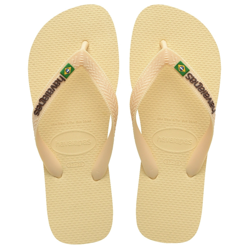 Havaianas Flip-Flops med Brasilien Logo – Buttercream Tilbud!