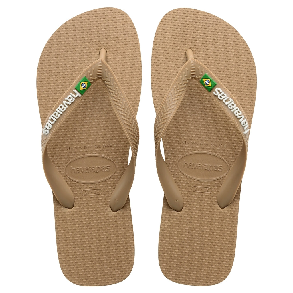 Havaianas Slippers Unisex med Brasilien Logo – Rose Gold 3581