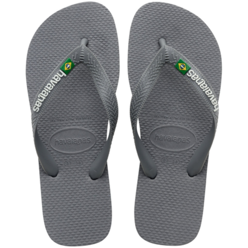 Havaianas Unisex Flip-Flops med Brazil Logo – Stålgrå Tilbud