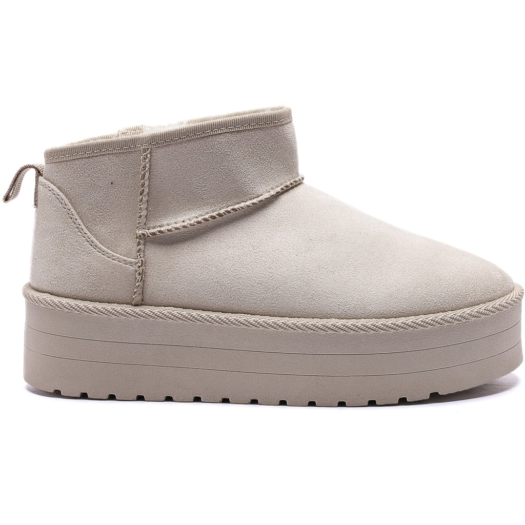 Kaya Beige Bamsestøvle 6431 – Trendy Støvler på Udsalg