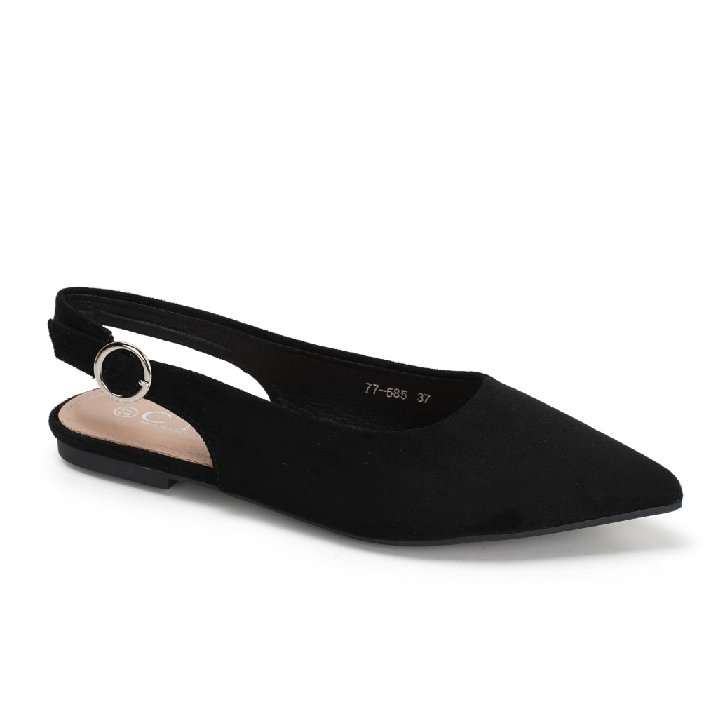 Josette Slingback Ballerina Sko - Sort Tilbud!