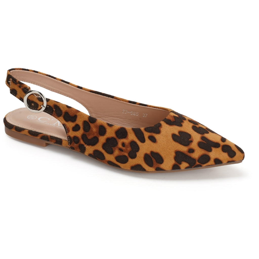 Josette Slingback Ballerina Sko i Leopardmønster - Stilfuld Elegance