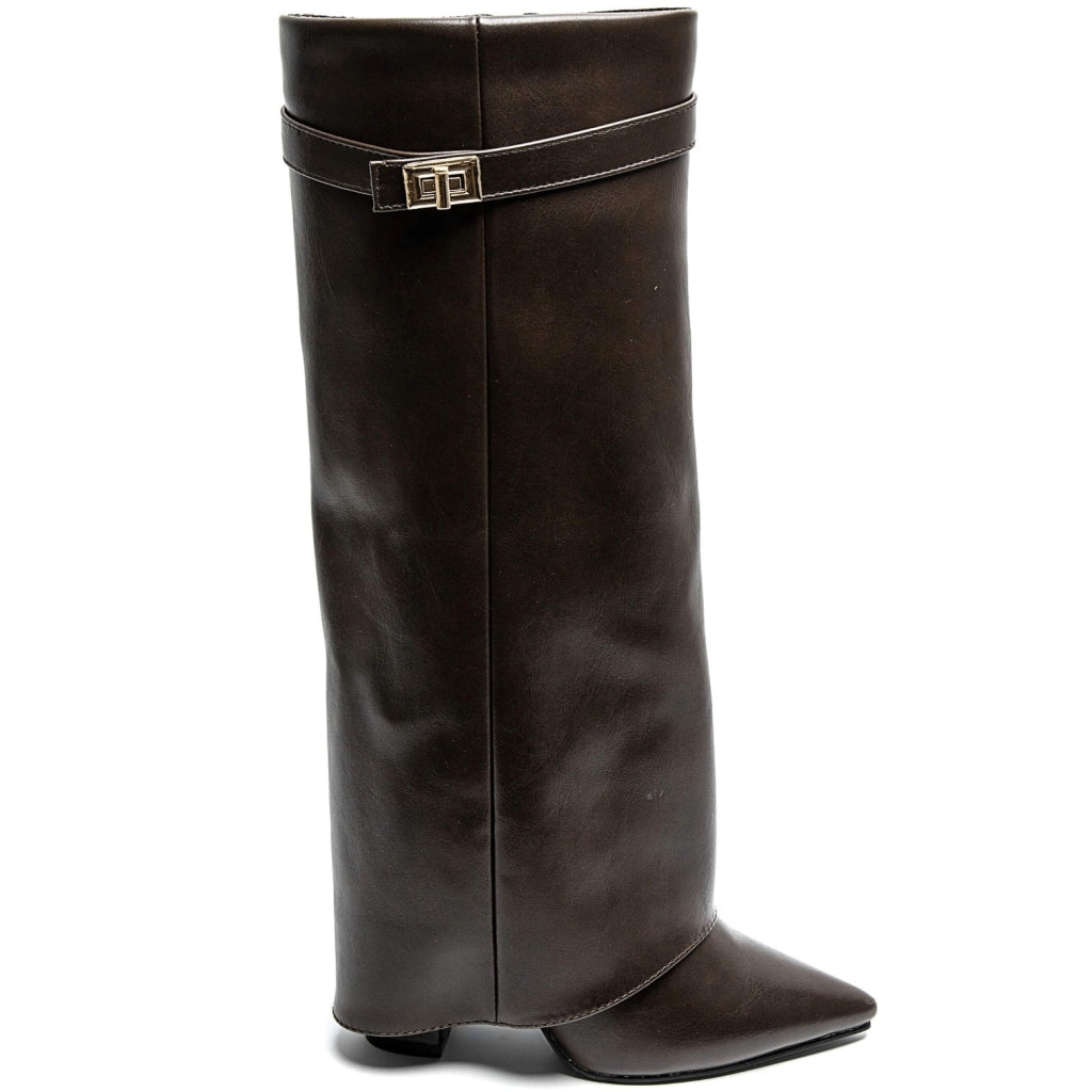 Elegant Brun Højhælet Støvle til Dame – Must-Have!