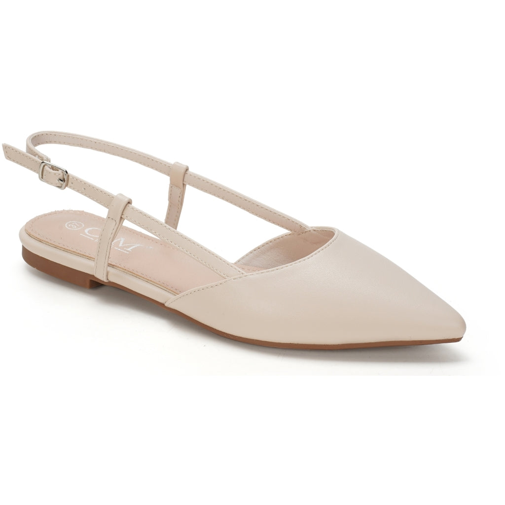 Maelle Slingback Ballerina Sko til Dame – Beige Tilbud