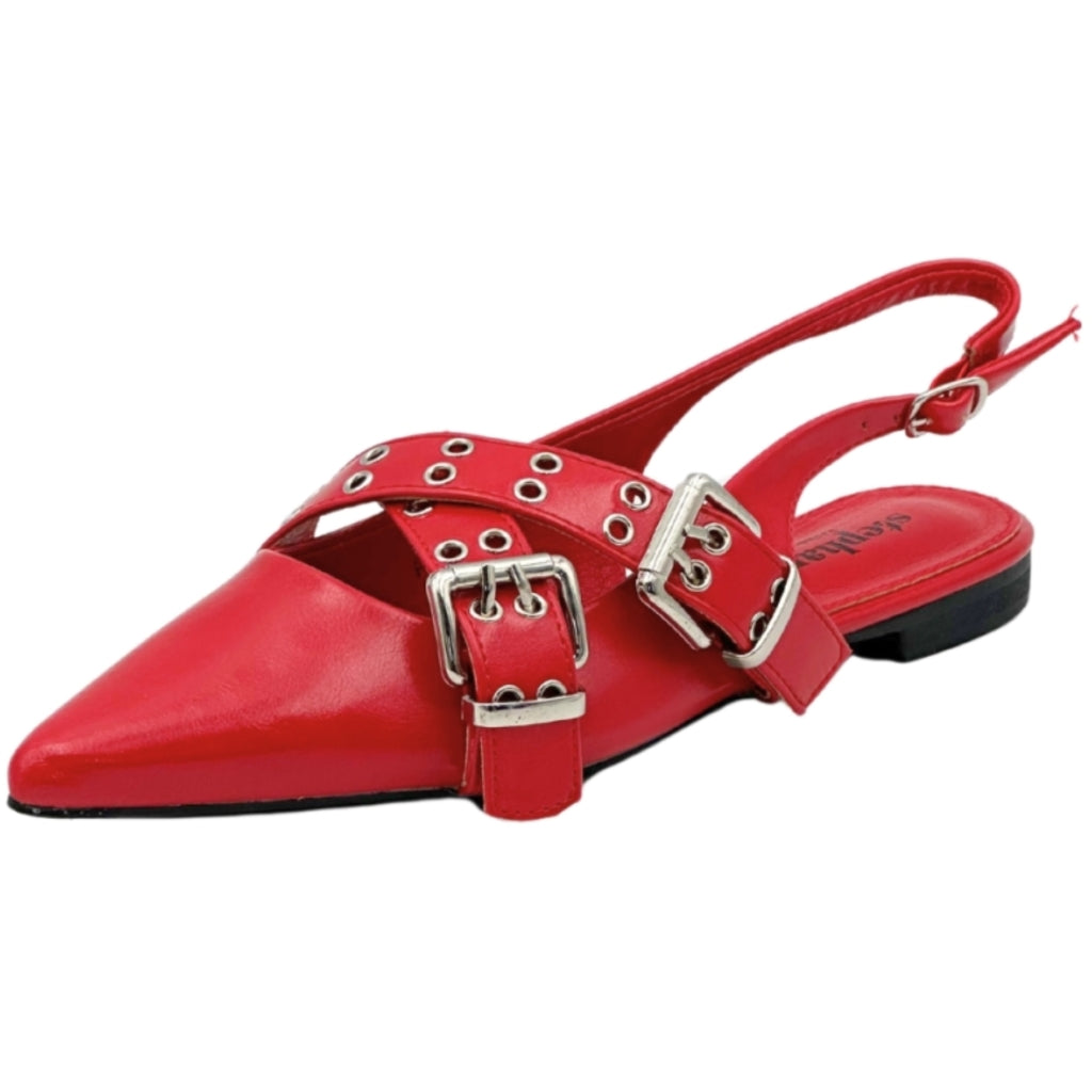 Marlene Røde Slingback Ballerina Sko – Uundgåelig Stil!