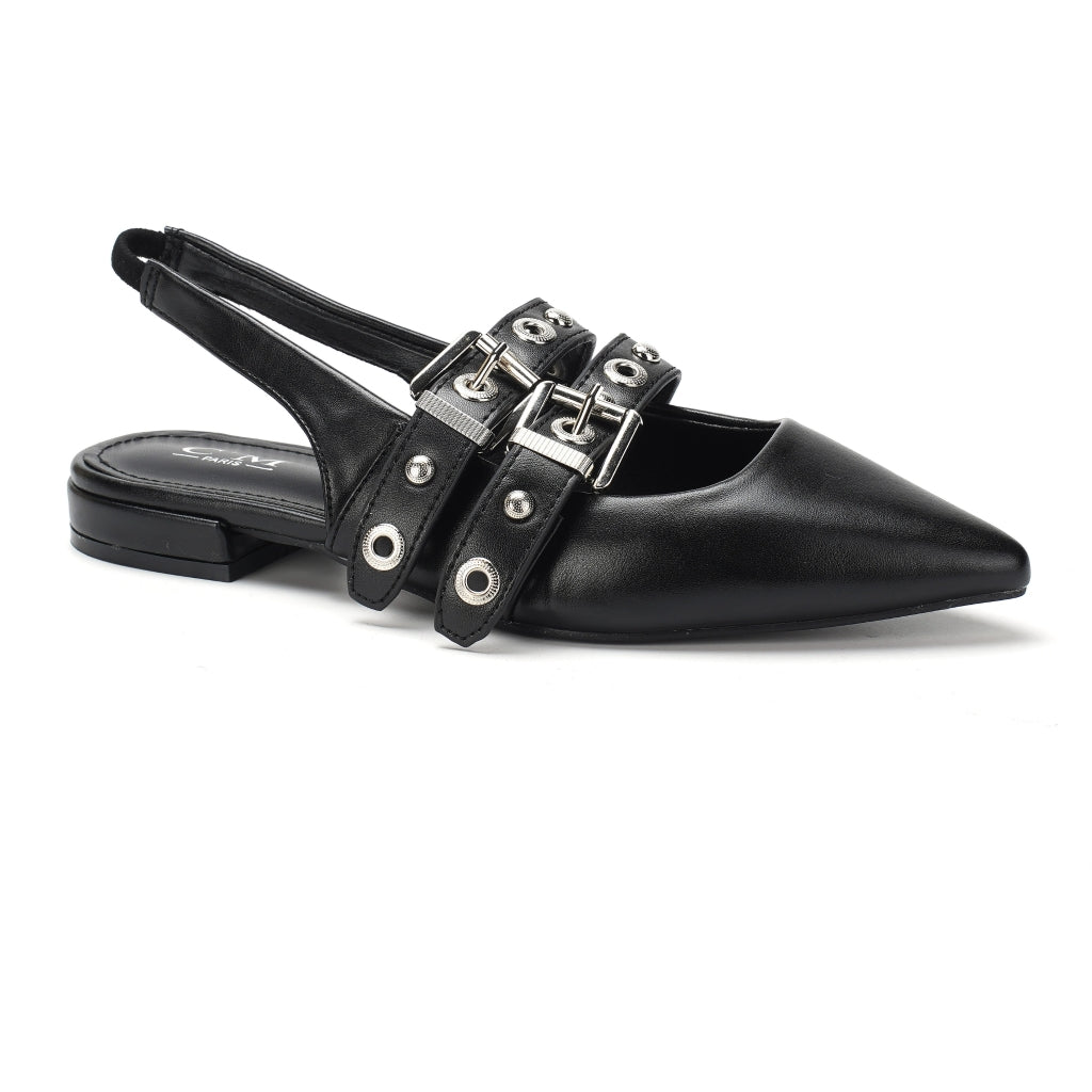 Nadja Slingback Ballerina 77 638 i Sort - Trendy Udsalg!