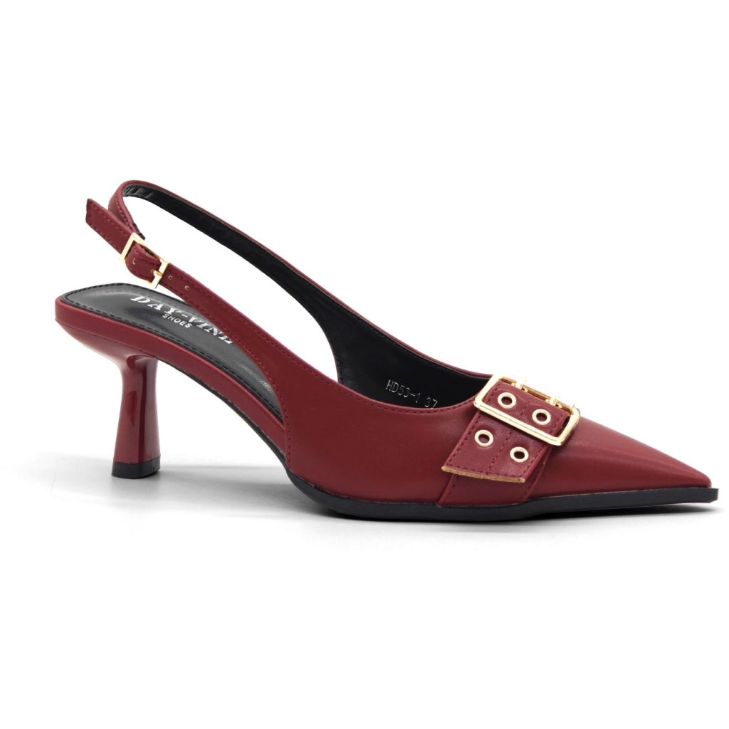 Nicolette Røde Slingback Stiletter – Elegant og Trendy Stil