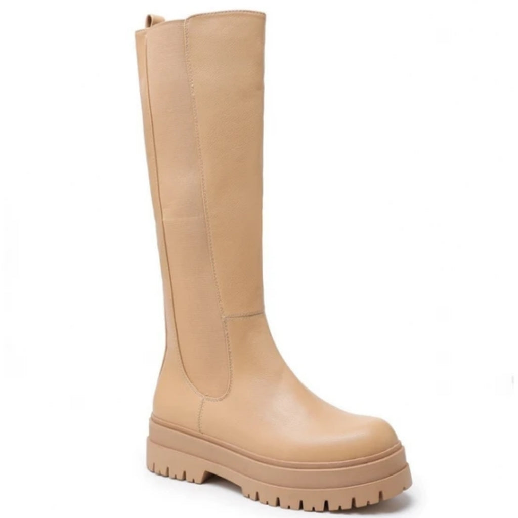 Elegant Lang Støvle 9025 Camel - Udsalg på Stil og Komfort