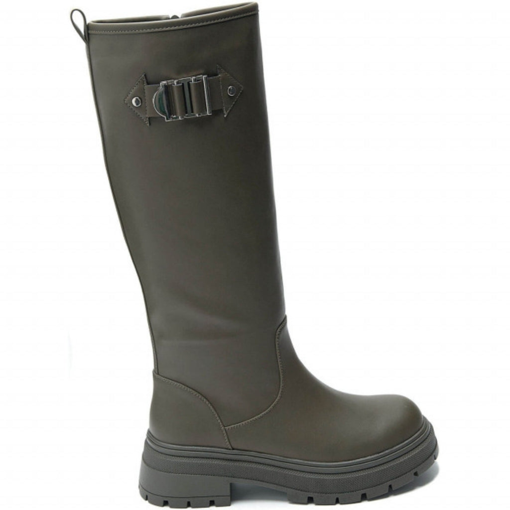 Sylviane Grønne Knæhøje Støvler – Trendy Must-Have!