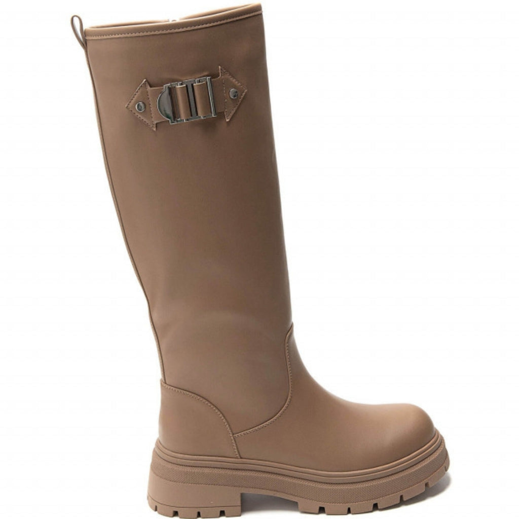 Elegant Sylviane Kaki Knæhøje Støvler – Komforttilbud!