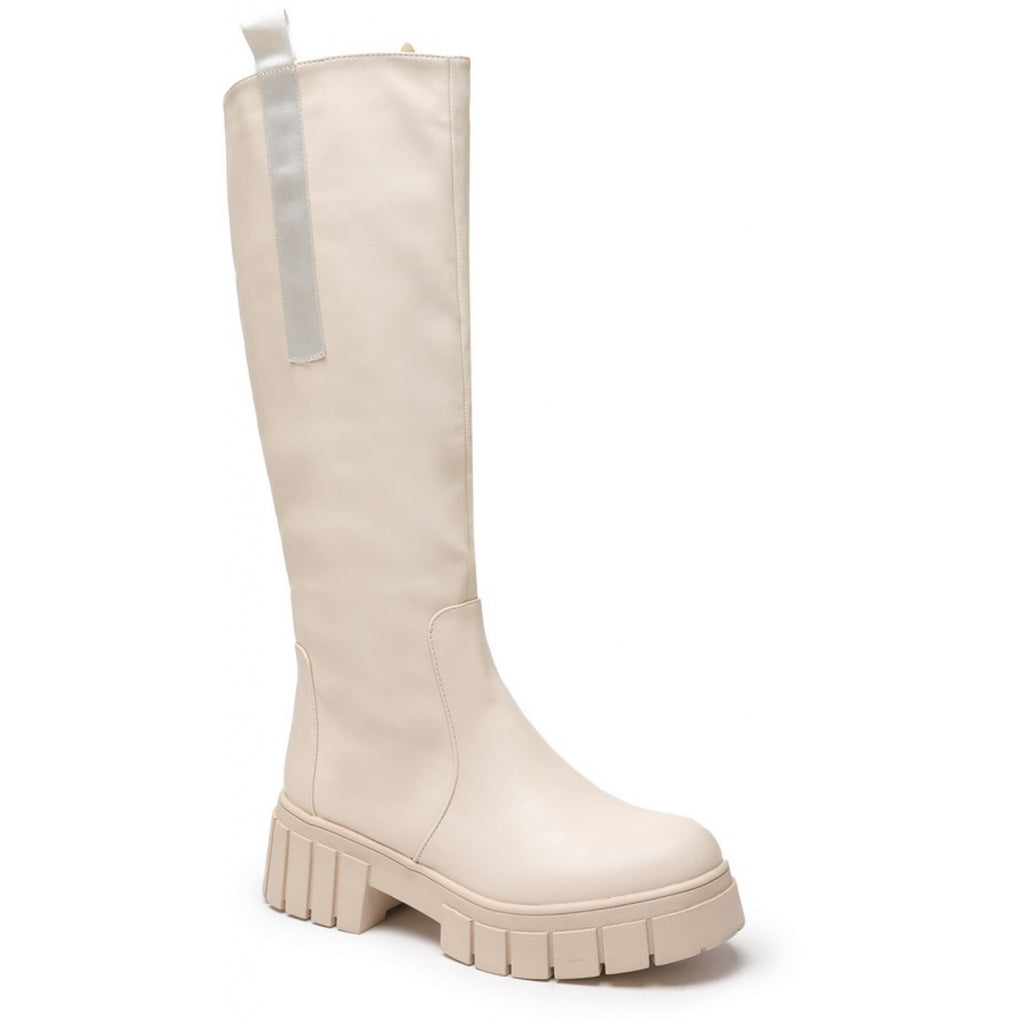 Thea Støvle 9039 i Beige – Vandafvisende Høj Støvle Udsalg