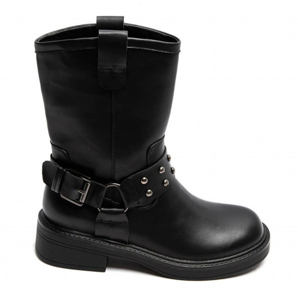 Chunky bikerstøvler med nitter – Victoire 7297 Black