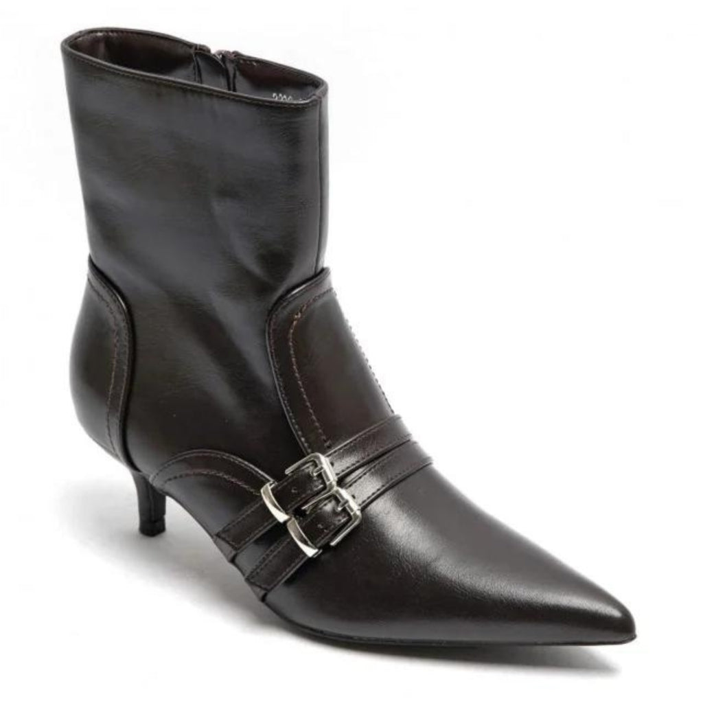 Yvonne Dame Støvle 3232 – Brun med elegant spænde på udsalg!