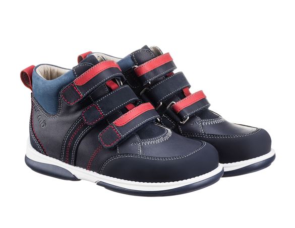 Polo Sneakers, Dark Navy M Rød   Velcrosko Med Ekstra Støtte fra Memo