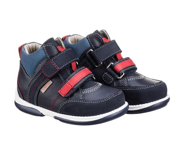 Polo Junior Sneakers, Dark Navy M Rød   Velcrosko Med Ekstra Støtte fra Memo