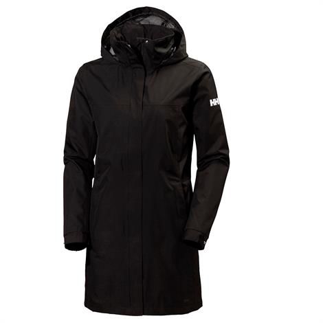 Helly Hansen Aden Lang Regnjakke til Kvinder – Sort Udsalg
